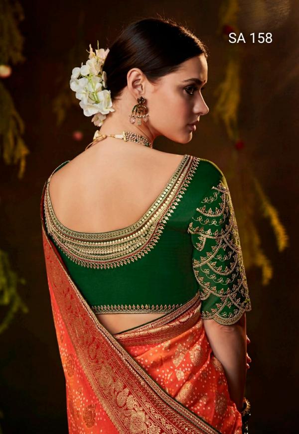 Kimora Sindhuri Bandhej Embroidery Saree Collection